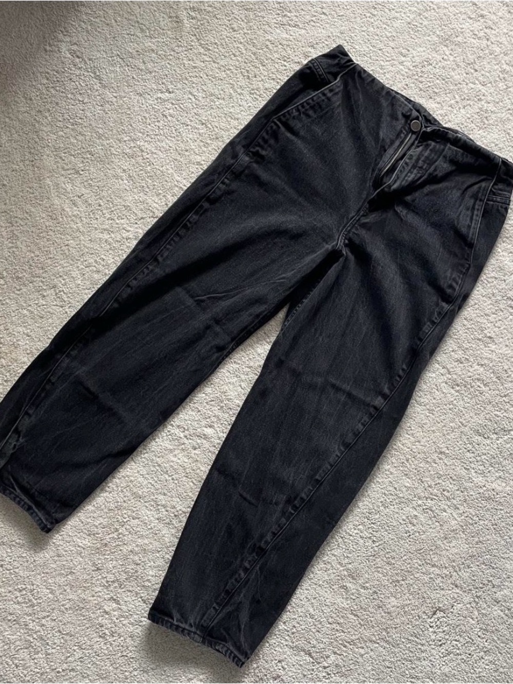 COS Black high rise tapered jeans